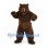 Bear Mascot Costume in Dark Brown with Open Mouth and Large Paws