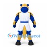 Horse Mascot Costume in Blue and Gold with White Egyptian Style Outfit