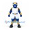 Horse Mascot Costume in Blue and Gold with White Egyptian Style Outfit