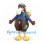 Vulture Mascot Costume in Brown with Aviator Hat and Hiking Backpack