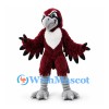 Bird Mascot Costume in Burgundy with White Chest and Gray Feet