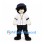 Cat Mascot Costume in Black and White with Baseball Jersey and Navy Cap