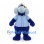 Seal Mascot Costume in Navy with Long Gray Whiskers and Blue Baseball Jersey