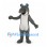 Otter Mascot Costume in Gray with White Belly and Blue Eyes