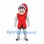 Knight Mascot Costume in Gray Armor with Red Tabard and Plumed Helmet