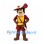 Musketeer Mascot Costume in Burgundy with Mustache Yellow Vest and Sword