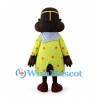Monkey Mascot Costume in Lime Floral Dress with Gray Neck Scarf