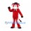 Bull Mascot Costume in Red with White Muzzle and Bow Tie