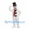 Snowman Mascot Costume in White with Black Top Hat and Plaid Scarf