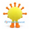 Sun Mascot Costume in Yellow with Orange Rays and Star Detail