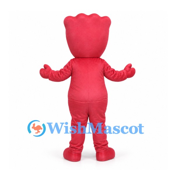 Flower Character Mascot Costume in Red with Scalloped Head