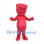 Flower Character Mascot Costume in Red with Scalloped Head