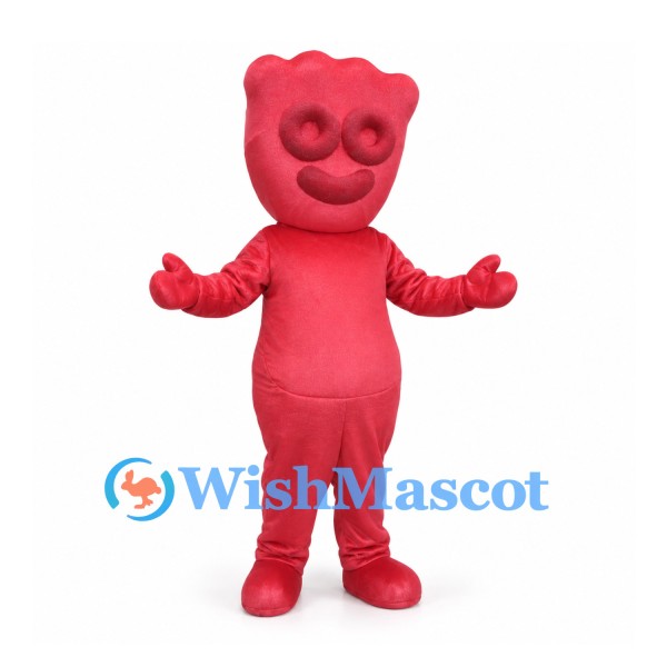Flower Character Mascot Costume in Red with Scalloped Head