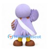Bird Mascot Costume in Lavender with White Crossbody Sash