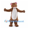 Mouse Mascot Costume in Brown with White Belly and Pink Ears