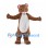 Mouse Mascot Costume in Brown with White Belly and Pink Ears