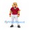 Cougar Mascot Costume in Tan with Red Shirt White Trousers and Red Nose