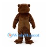 Beaver Mascot Costume in Brown with Long Front Teeth and Flat Tail