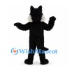 Wolf Mascot Costume in Black and White with Large Blue Eyes