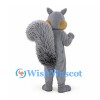 Squirrel Mascot Costume in Gray with Tan Belly and Large Shaggy Tail
