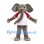 Elephant Mascot Costume in Gray with White Shirt and Burgundy Sleeves
