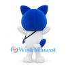 Cat Mascot Costume in Blue and White with Crossbody Fish Bag