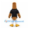 Eagle Mascot Costume in Brown with Long Neck Black Shirt and White Shorts