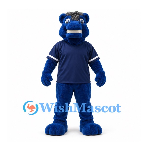 Hippo Mascot Costume in Navy with Matching Sports Jersey