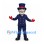 Gentleman Mascot Costume with Navy Suit and Tall Top Hat