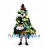 Christmas Tree Mascot Costume with Layered Green Leaves and Striped Legs