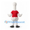 Goose Mascot Costume in White with Red Shirt