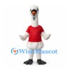Goose Mascot Costume in White with Red Shirt