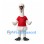 Goose Mascot Costume in White with Red Shirt