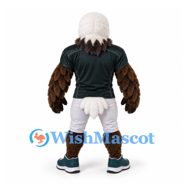 Eagle Mascot Costume with Dark Green Shirt and White Shorts
