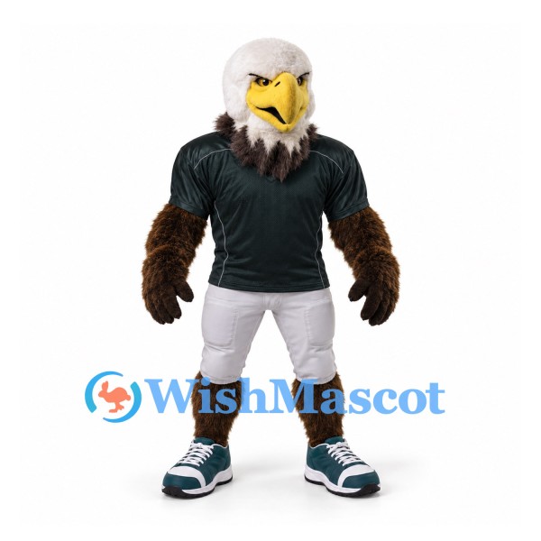 Eagle Mascot Costume with Dark Green Shirt and White Shorts