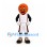 Basketball Mascot Costume with White Sports Uniform