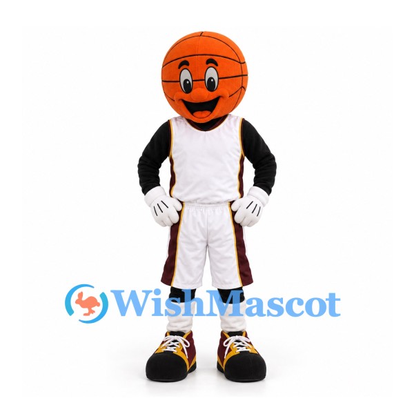 Basketball Mascot Costume with White Sports Uniform