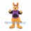 Kangaroo Mascot Costume with Purple Cap and Hooded Vest