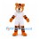Tiger Mascot Costume with White Sports Shirt and Shorts