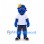 Bear Mascot Costume in Blue with Baseball Cap and White Shirt