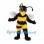 Bee Mascot Costume with Black and Yellow Stripes and White Wings