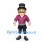 Gentleman Mascot Costume with Black Top Hat and Burgundy Tailcoat
