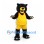 Black Bear Mascot Costume with Yellow Muzzle and Basketball Uniform