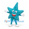 Starfish Mascot Costume in Teal with White Spots
