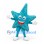 Starfish Mascot Costume in Teal with White Spots