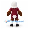 Eagle Mascot Costume with Burgundy Sports Shirt and Shorts