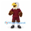 Eagle Mascot Costume with Burgundy Sports Shirt and Shorts