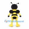 Bee Mascot Costume with Yellow and Black Stripes and Round Wings