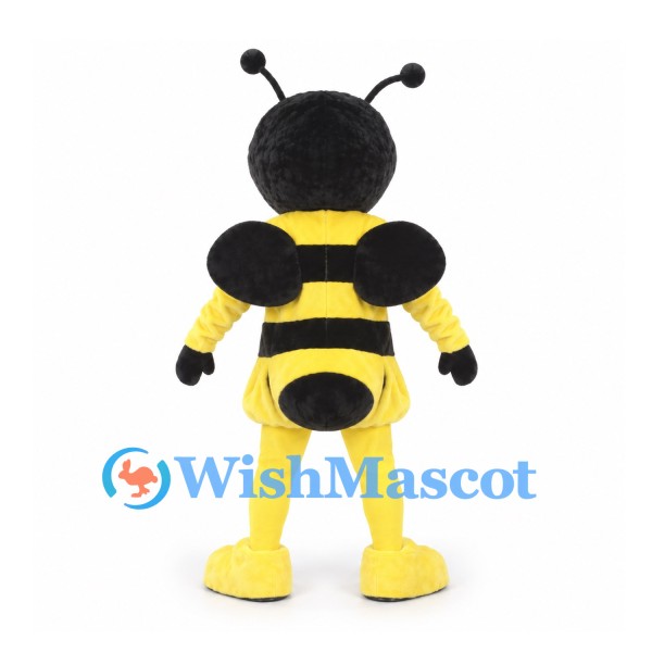 Bee Mascot Costume with Yellow and Black Stripes and Round Wings