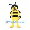 Bee Mascot Costume with Yellow and Black Stripes and Round Wings